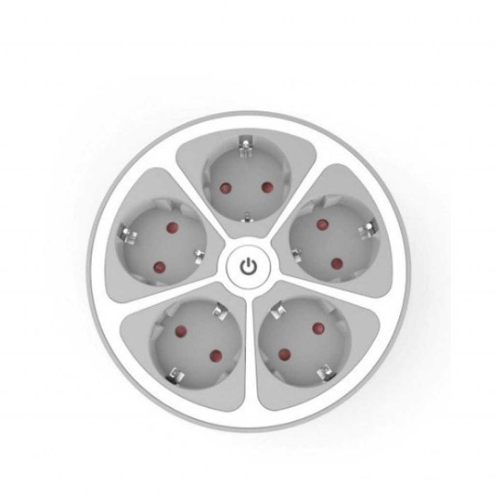 Кръгъл разклонител Muhler с ключ 5 гнезда, 1,5 метра