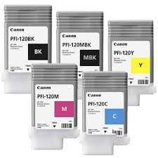 Картридж Canon PFI-120 комплект (MBK,BK,C,M,Y), 5 x 130мл