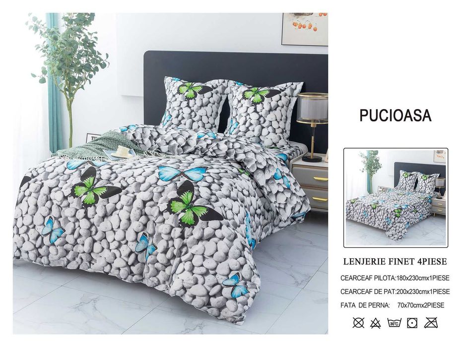 Lenjerie de pat dublu 4 piese diverse modele - Lichidare de stoc