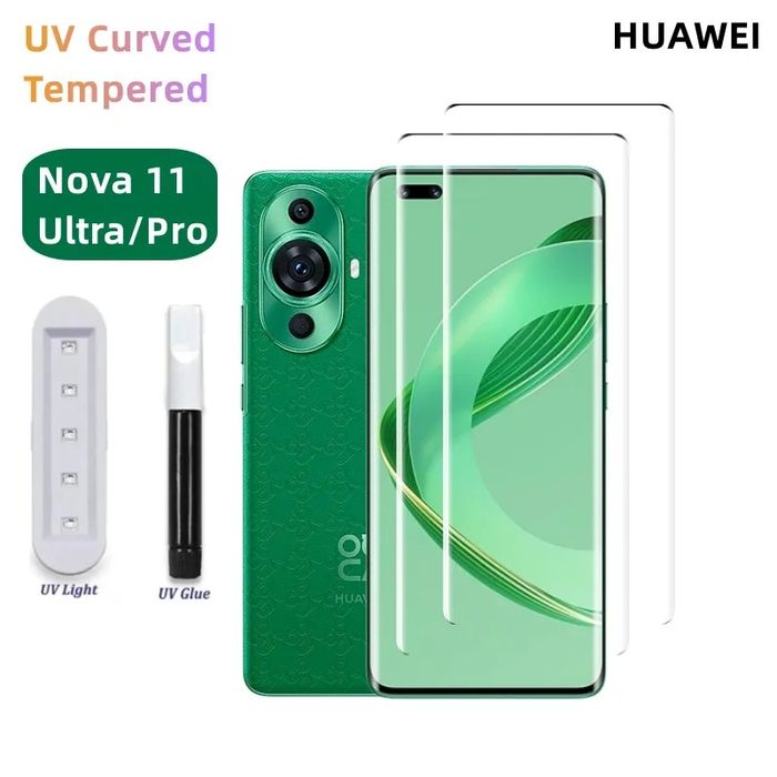 Huawei P60 Pro / Nova 11 Pro / 3D UV ТЕЧНО ЛЕПИЛО Стъклен протектор