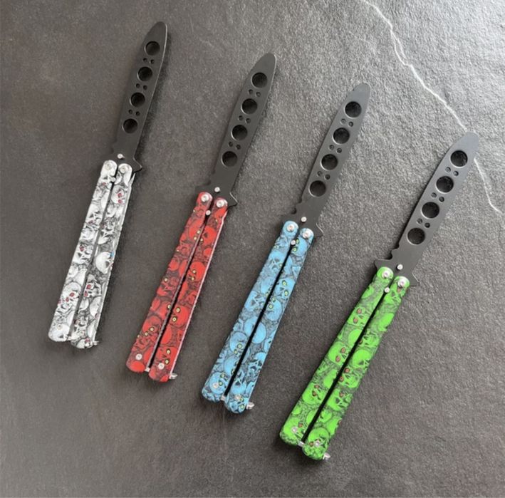 тренировъчен нож пеперуда CS GO БЕЗОПАСЕН за ДЕЦА+калъф за колан нов