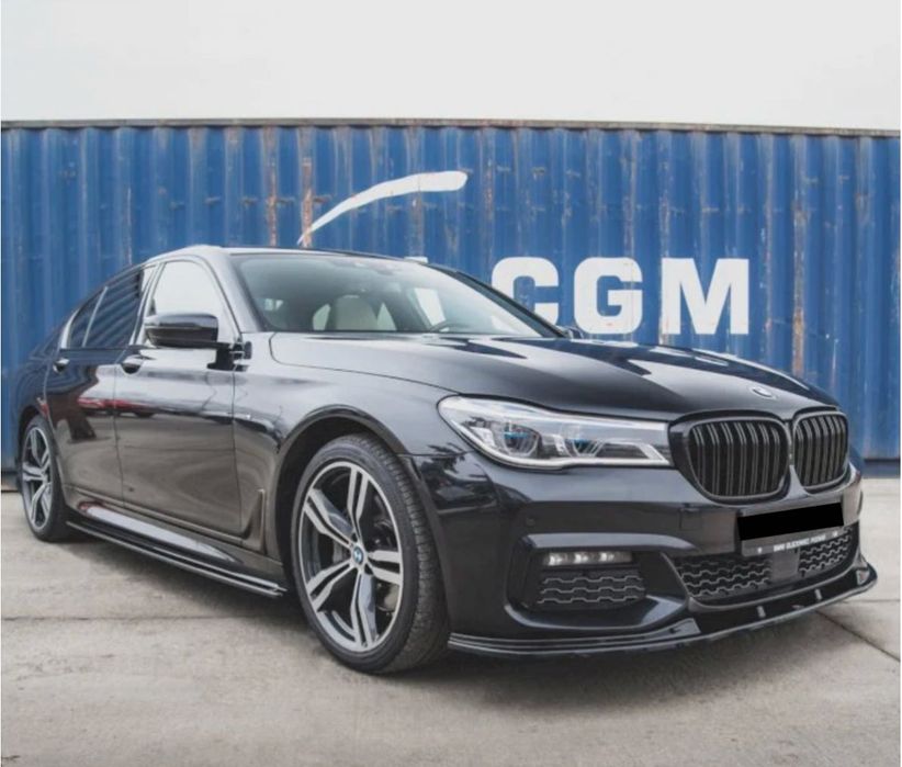 Преден Лип Спойлер BMW БМВ G11 G12 (2015-2019) – Maxton Стил – Черен Гланц НА СКЛАД!!
