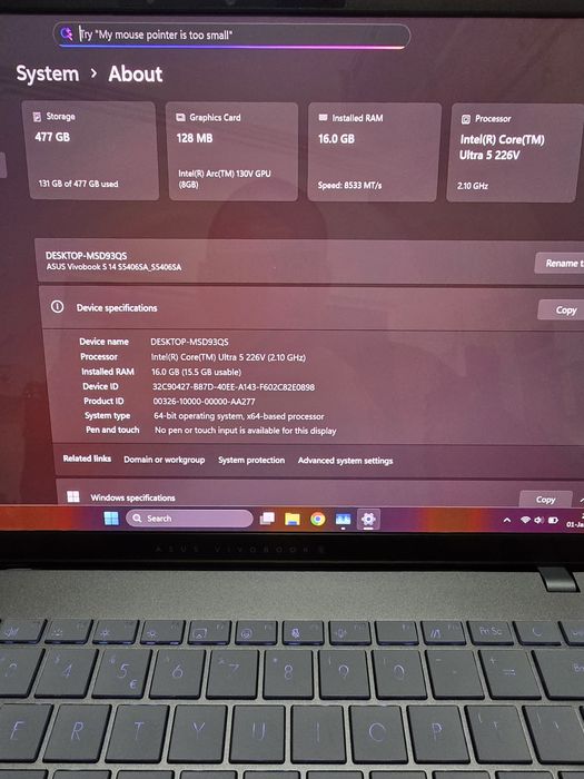 Asus Vivobook S14(S5406SA) garantie 2 ani, ecran OLED