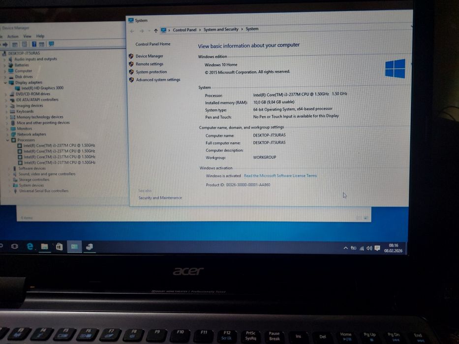 Laptop Acer Aspire i3