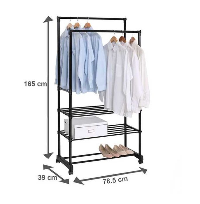 Щендер Mercado Trade, За дрехи, Двоен, С рафтове, Плъзгащ, Метал