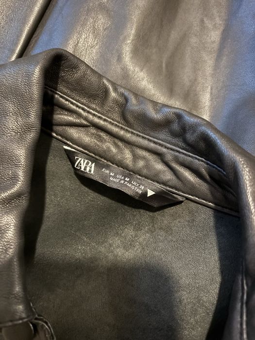 Trench negru din 100% piele naturală