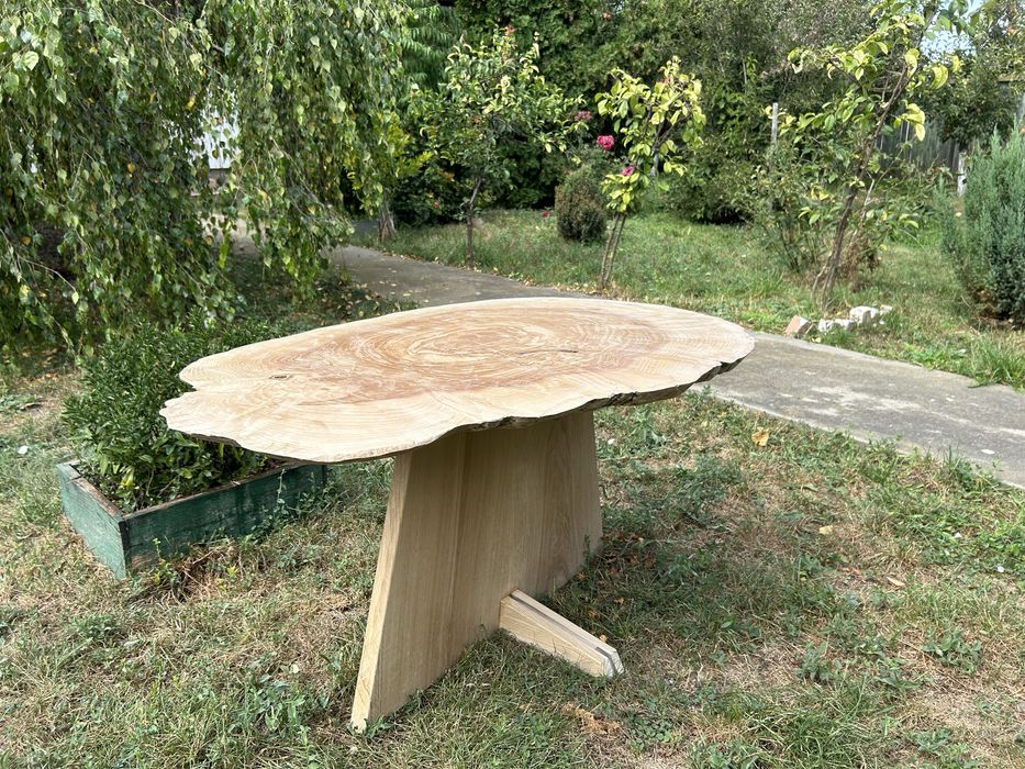 Masa de cafea live edge din lemn de frasin, coffee table, masa dining