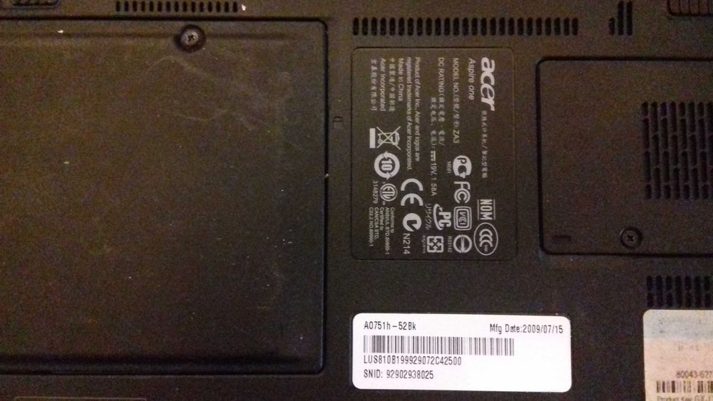 Acer aspire ONE AO751H / ZA3, D260 , DV7, Displayuri 10 - 17,3 inch