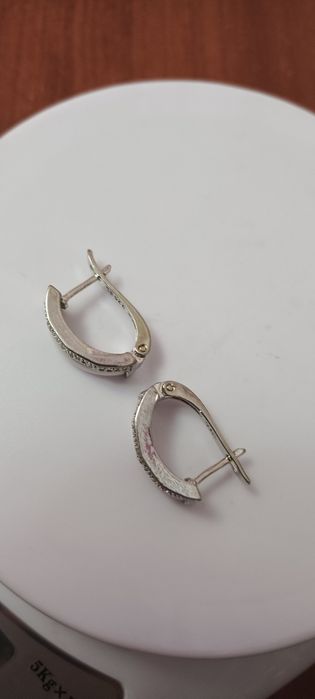 Серьги серебряные с вставками из агата