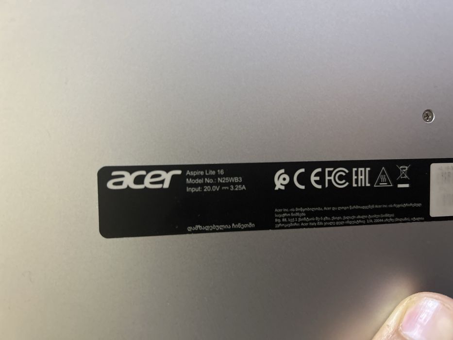 Acer aspire lite 16 вариантга взнос билан