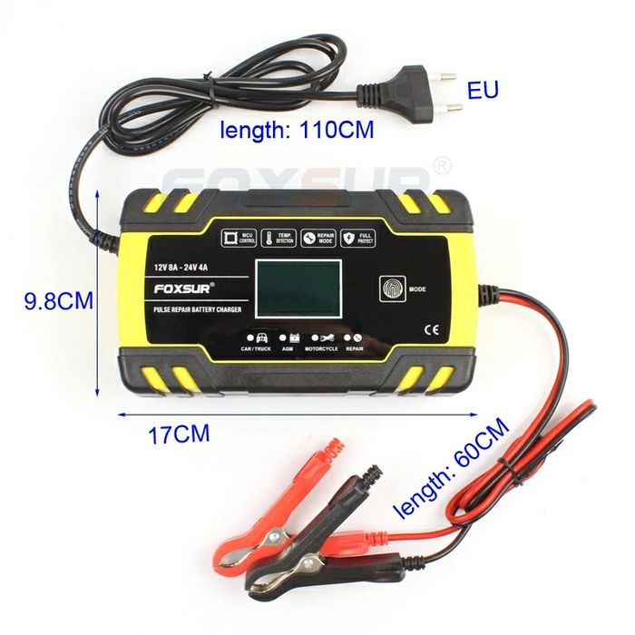 Redresor FOXSUR incarcare /reparare baterii auto moto camioane 12V 24V