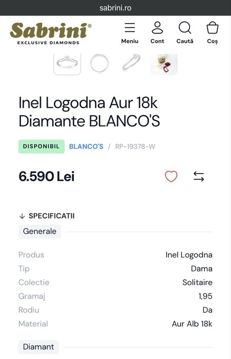 Inel 18k cu diamant