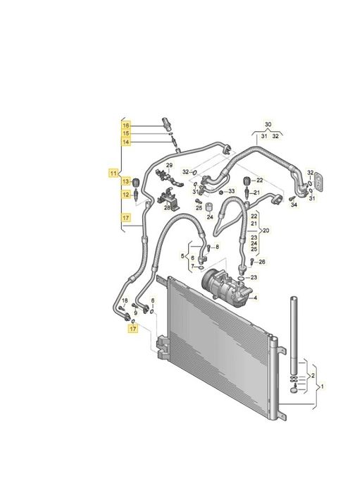 Vând conducta AC 3Q0820741G, originala, VW Passat B8 2015 2.0 TDI