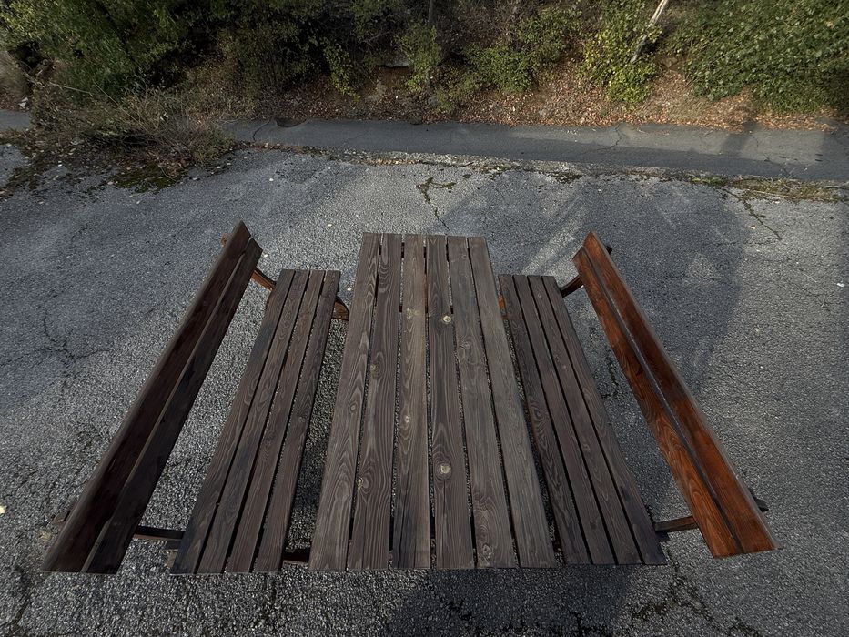 Дървени мебели за градина