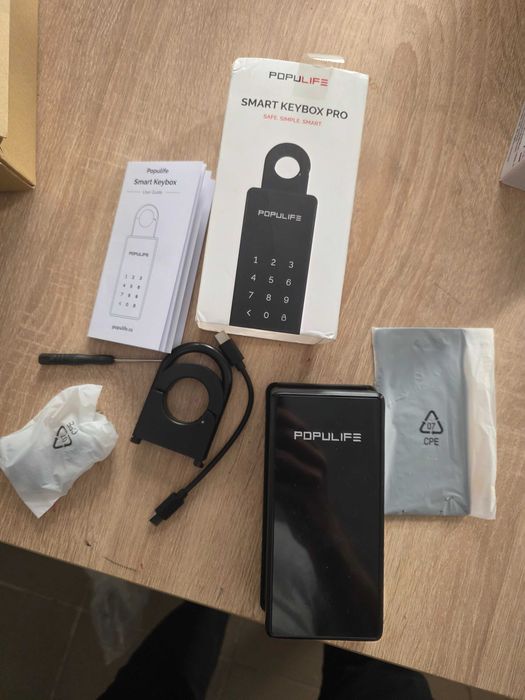 Cutie de chei inteligente Populife, cutie de chei exterioare securizată wireless, cutie de chei electronice Bluetooth și mai multe tipuri de coduri