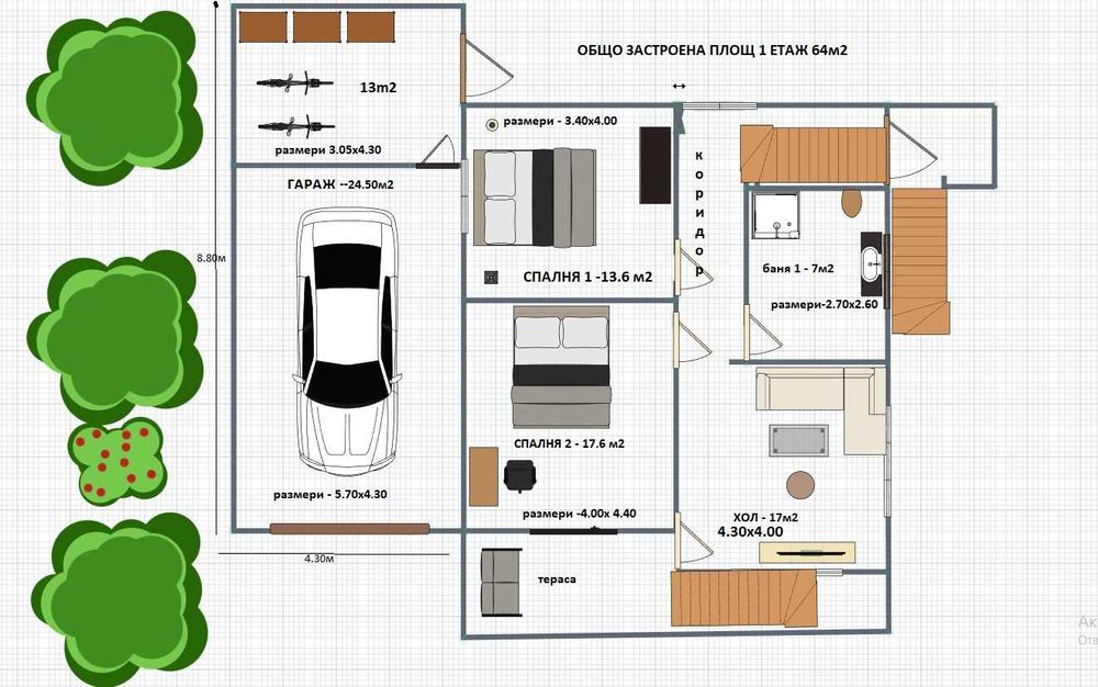 Продава се жилищна сграда с гараж в с. Габарево, община Павел Баня