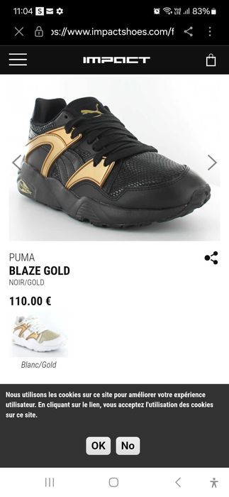 Vând adidași Puma Blaze Gold 36