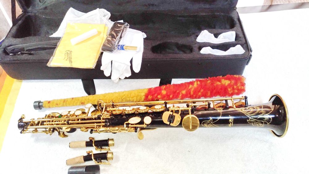 Saxofon Sopran NOU Karl Glaser Saxophone drept Si b Negru+Auriu