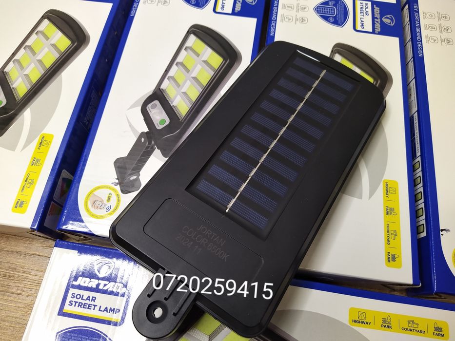 Set x5 Lampa cu Incarcare Solara JORTAN 150W, 160 LED-uri, telecomanda