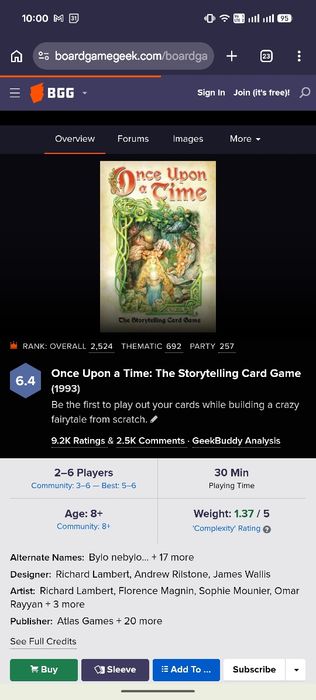Once upon a time - семейна и парти настолна игра 8+