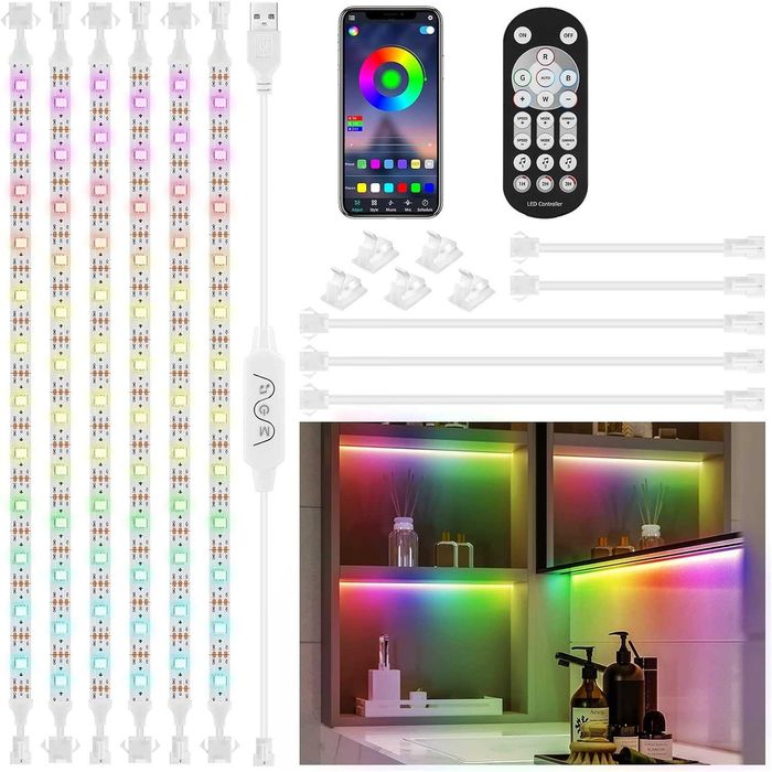 Комплект LED осветление 3м – 6 части, с дистанционно и музикален режим