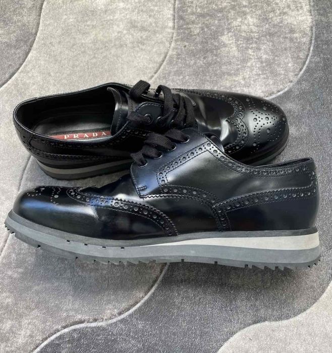 Кожени обувки Prada номер 46