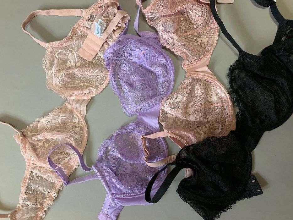 Sutien La Perla dantela 75 E roz mov negru