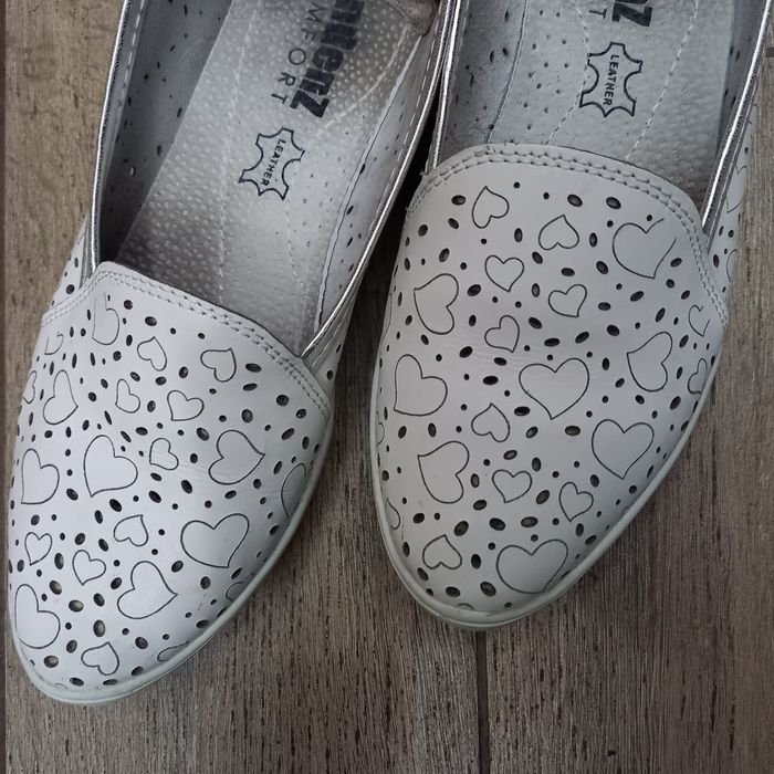 Espadrile albe din piele