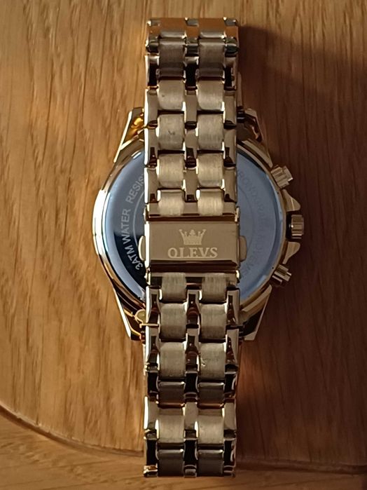 OLEVS Хронограф Многофункция Кварц,Скелет, Hollow Out,HD Светещ,3 АТМ