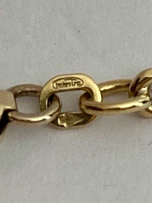 Lant superb aur galben 18k +pandantiv cu turmalin + diamant 0.3ct