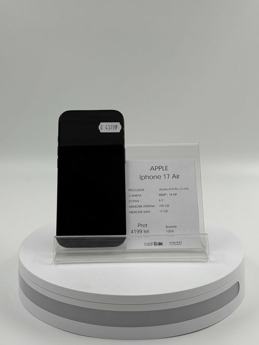 Apple iPhone 17 Air 256 GB 100% Garantie 24 luni CashBox