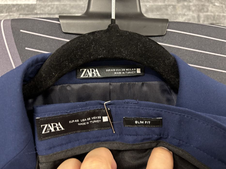 Costum Zara Sacou 48 Pantaloni 42 - Model Slim -