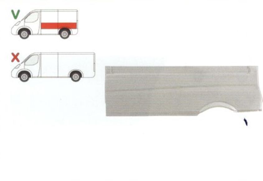 Panou reparatie lateral Mercedes Vito, Viano, 2004-2014 Partea Stanga, Lateral, pana la geam, Model Scurt