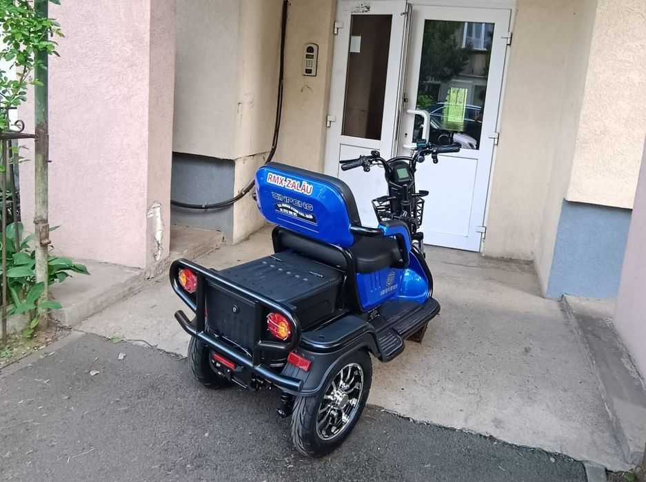Scuter electric de 2 persoane-GARANTIE-! 3 roti 800W – autonomie 50km – fara permis – ideal oras / livrari / seniori