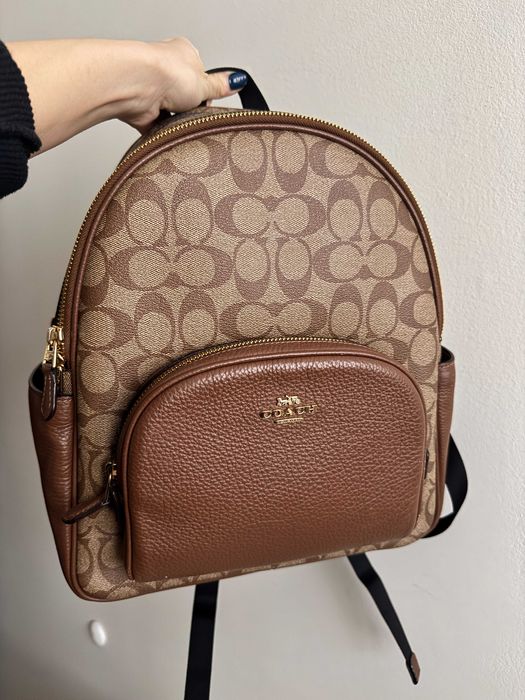 Оригинална дамска раница Coach естествена кожа