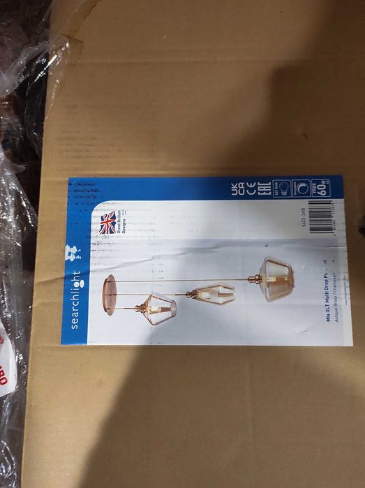 Висящ полилей MIA - модерен/лукс, месинг/стъкло