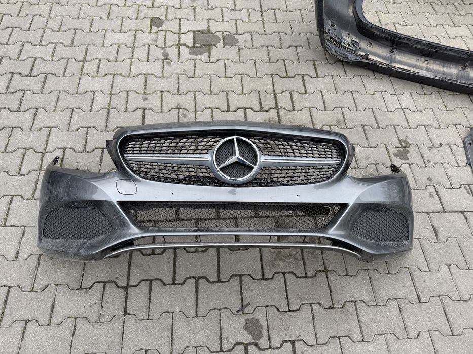 Оригинална предна броня за Mercedes W205 C class с предна решетка