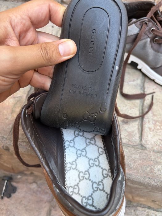 Gucci – sneakers din satin și piele, model “Ipanema”