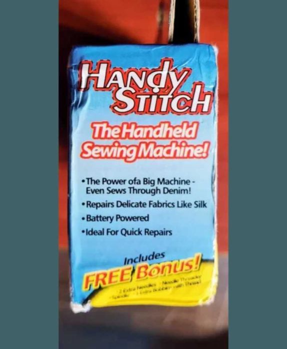 Mașină de cusut manuală alimentare pe baterii și curent electric