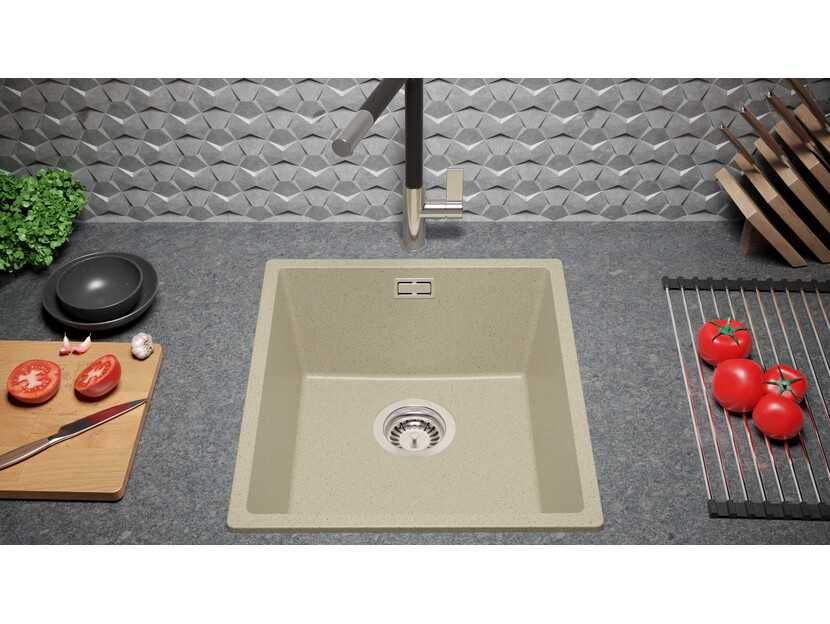 Кухненска Мивка от гранит модел Лондон 45 Slim 410 x 470 mm - бежова