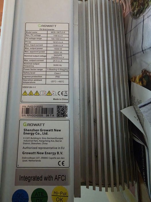 Invertor  Growatt MOD 15KTL3-X, 15 kW, trifazat