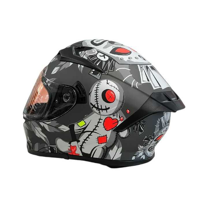 Cască de motocicletă cu ochelari de soare integrați – mărimi S/M/L/XL