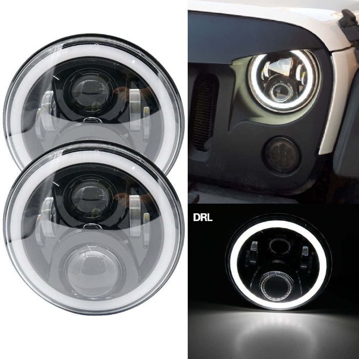 1бр. 7"Инчов кръгъл светодиоден фар за Jeep Wrangler, Land Rover и др.