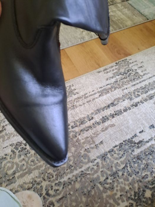 Cizme Zara negre din piele