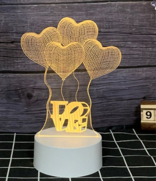 Холограмна 3D LED нощна лампа, 4W, 220V