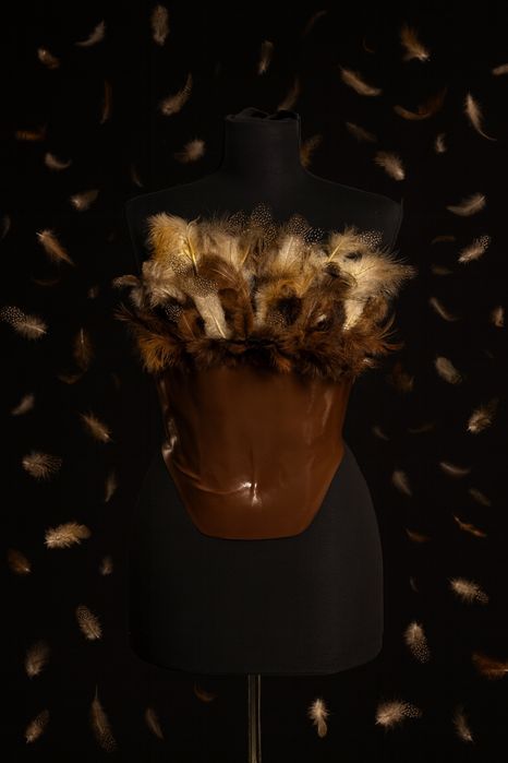 Corset cu Penaj - Lucrat Manual