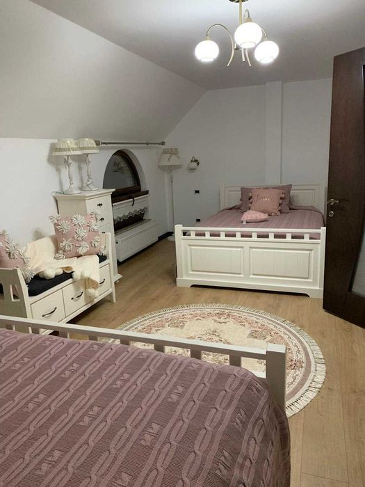 Pat dublu din lemn masiv Cleopatra, alb, 140x200 cm