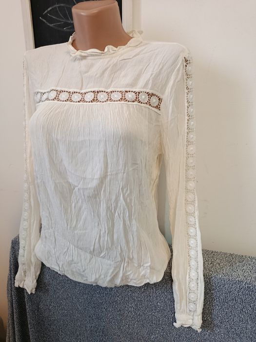 Bluza romantica cămașă crem H&M mărimea S-M 36-38