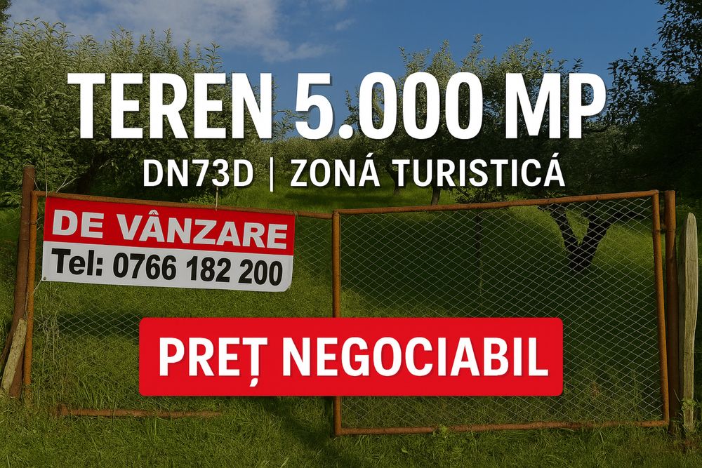 Teren 5.000 mp DN73D Boteni – casă/pensiune