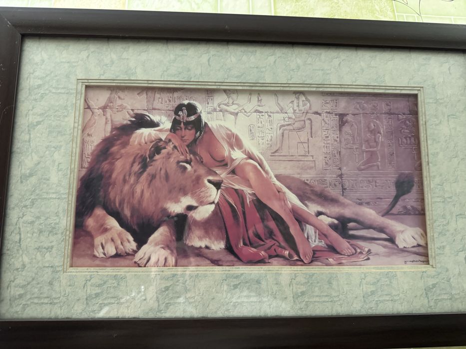 Картина женщина с львом